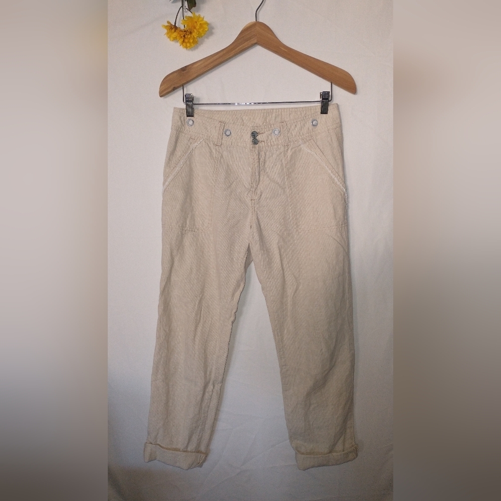 Sundance Wide Leg Linen Cream Color Women's Pants Size 6